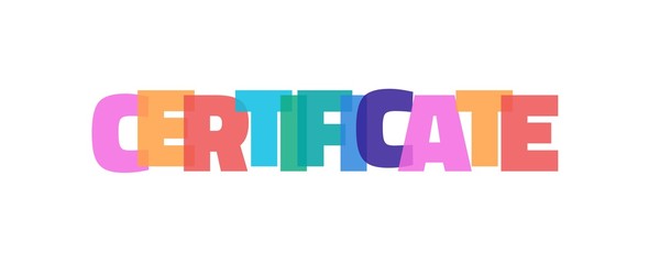 Certificate word concept
