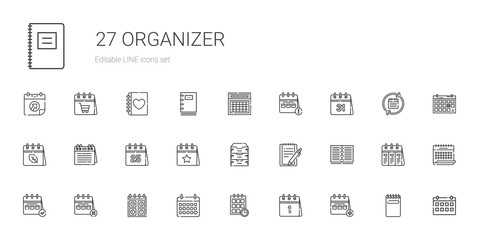 organizer icons set