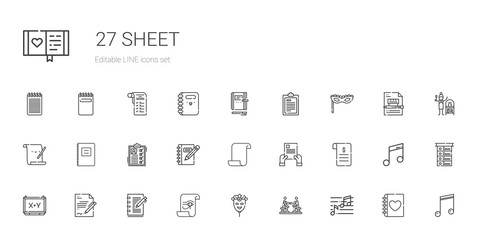 sheet icons set
