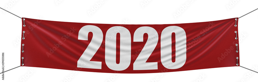Poster big 2020 banner. image with clipping path