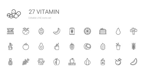 vitamin icons set