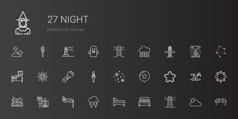 night icons set