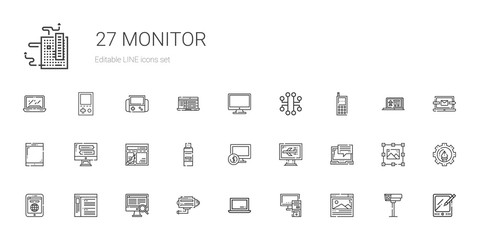 monitor icons set