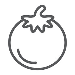 Tomato line icon, food and organic, vegetable sign, vector graphics, a linear pattern on a white backgrond.
