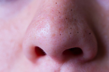 Close up of woman nose