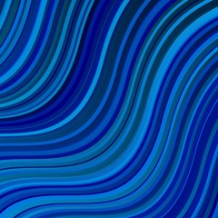 Dark BLUE vector backdrop with circular arc. Colorful geometric sample with gradient curves.  Best design for your posters, banners.