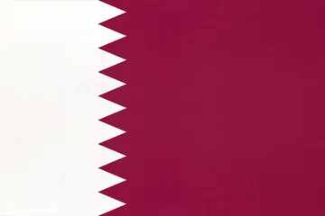 Fotobehang Qatar national fabric flag textile background. Symbol of world asian country. © nikol85