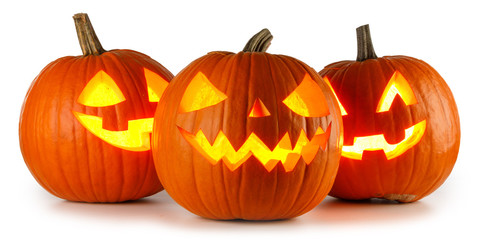 Halloween Pumpkins on white