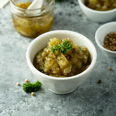 Homemade cucumber pickle or relish