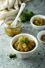 Homemade cucumber pickle or relish