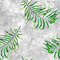 Tropical seamless pattern. Watercolor scattered pa
