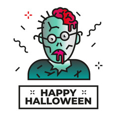 Zombie illustration - Happy halloween icon	