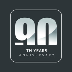 90 Year Anniversary Vector Template Design Illustration