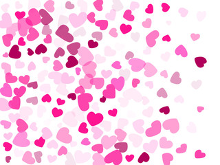 Hearts confetti flying vector background graphic design.