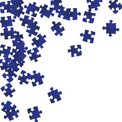 Abstract brainteaser jigsaw puzzle dark blue 