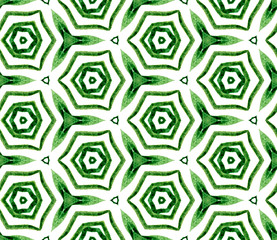 Green summer seamless pattern. Hand drawn watercol