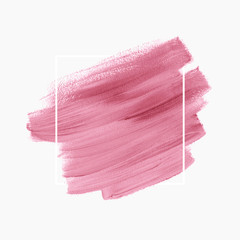 Logo brush stroke painted watercolor background vector over square frame. Perfect make-up design for any creative ideas.