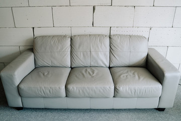 Sofa Fashion Leather Grey Living Room Element