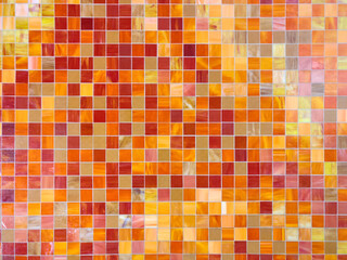 Red with yellow ceramic tiles, background