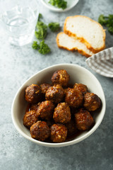Homemade meatballs with fresh parsley