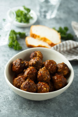 Homemade meatballs with fresh parsley