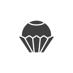 Chocolate candy in wrap vector icon. filled flat sign for mobile concept and web design. Truffle ball candy glyph icon. Symbol, logo illustration. Vector graphics