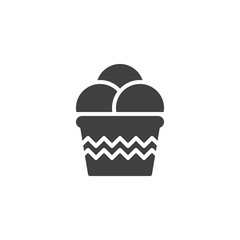 Ice cream sundae vector icon. filled flat sign for mobile concept and web design. Ice cream scoop glyph icon. Symbol, logo illustration. Vector graphics
