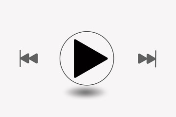 symbolic illustration of music play key, start button and fast forward key