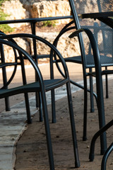 Looking through chairs