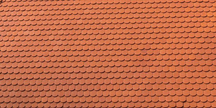 real clay shingle roof tile background pattern