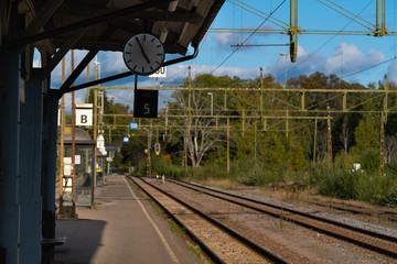 Deserted platform at a train station