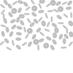 European Union Euro coins falling. Scattered black
