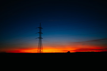 Electric tower at sunset