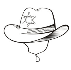 cowboy hat hand drawn sketch