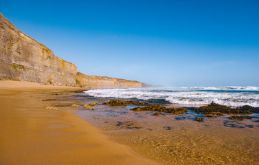 The limestone cliffs at Gibson's Beach, near Port Campbell, Shipwreck Coast, Great Ocean Road, Victoria, Australia.