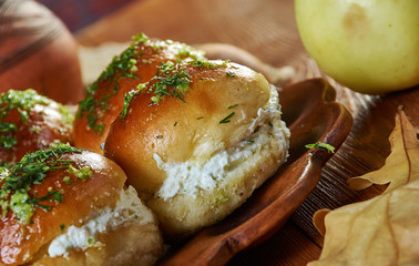Russian Garlic cakes with cottage cheese