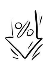 RATE CUT icon. Price or cost cut icon. Discount and sale icon concept. cutting money bill