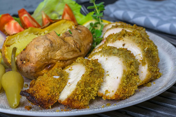 Baked Oatmeal Crispy Chicken Breast
