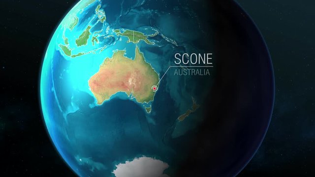 Australia - Scone - Zooming from space to earth