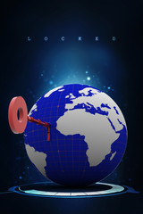 Key to the World.3D illustration