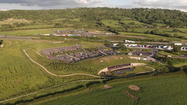 Gloucester Service Station M5 Aerial Panning Right 4K