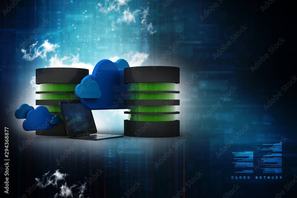 Poster 3d rendering database storage data base