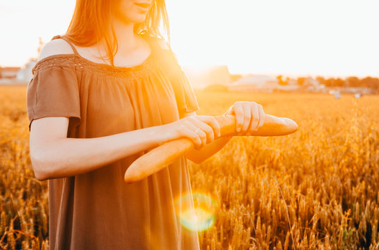 woman in wheat meadow