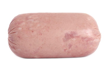 Traditional sausage salami isolated on white background