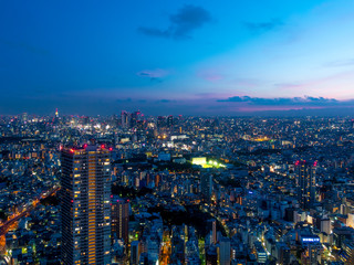 skyline in tokyo