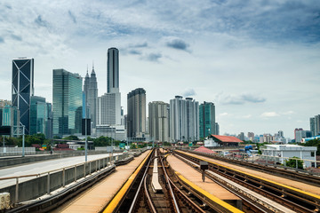 Fototapeta na wymiar The KL Monorail system in Kuala Lumpur, Malaysia