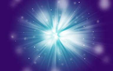 Dark Blue and Purple sparkle rays with bokeh abstract elegant background. Dust sparks background.