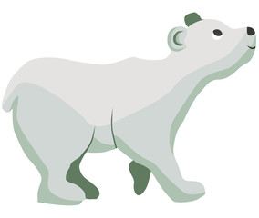 Cartoon polar bear flat illustration