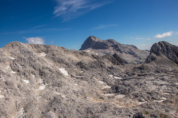 Kanjavec and mount Triglav in the morning