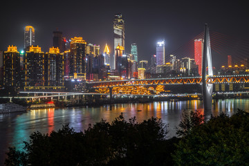 At night, the beautiful city scenery is in China.